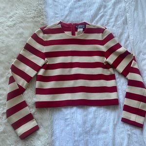 Versace cropped white and red striped shirt vintage fits XS